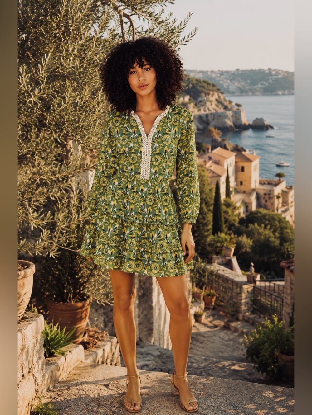 Anthropologie NWT Roller Rabbit Zanna Naema V-Neck Embroidered Dress Size S.